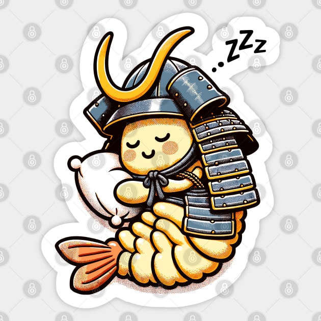 The sleeping tempura samurai. Sticker by HaniDesign